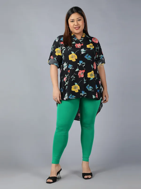Green_Solid_Plus_Size_Ankle_Length_Ethnic_Wear_Legging_For_Women