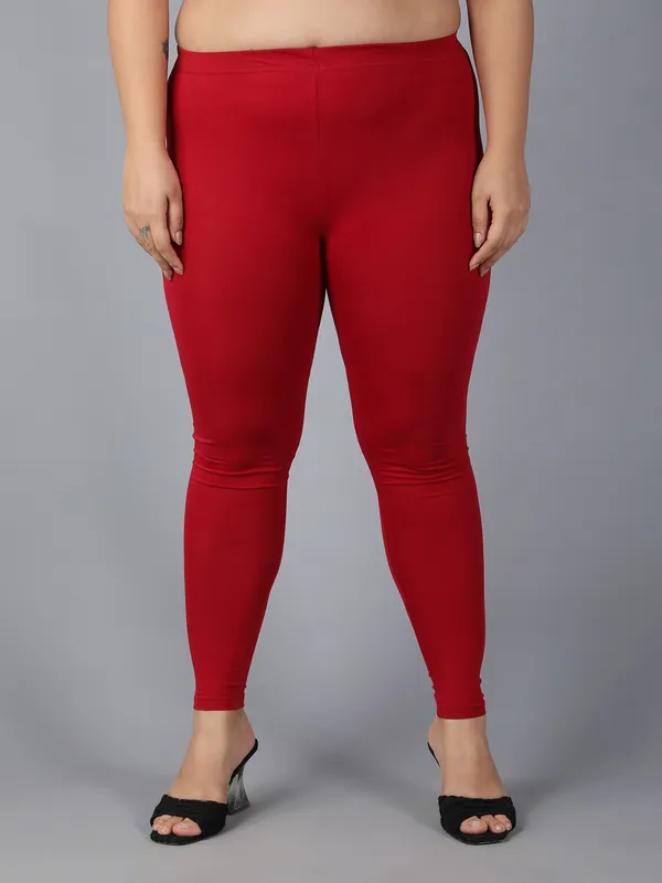 Maroon_Solid_Plus_Size_Ankle_Length_Ethnic_Wear_Legging_For_Women