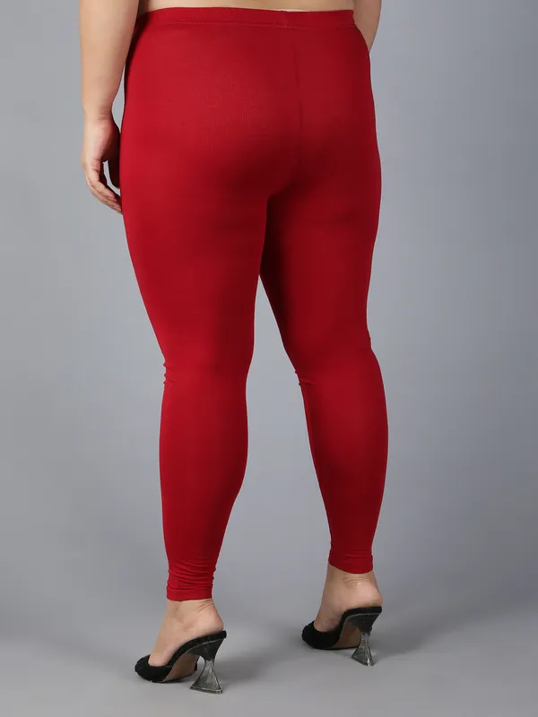 Maroon_Solid_Plus_Size_Ankle_Length_Ethnic_Wear_Legging_For_Women