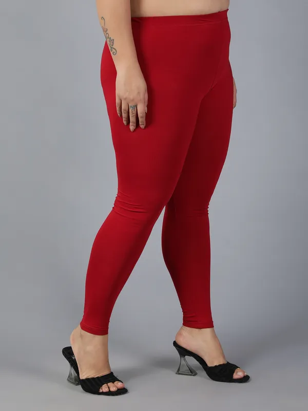 Maroon_Solid_Plus_Size_Ankle_Length_Ethnic_Wear_Legging_For_Women