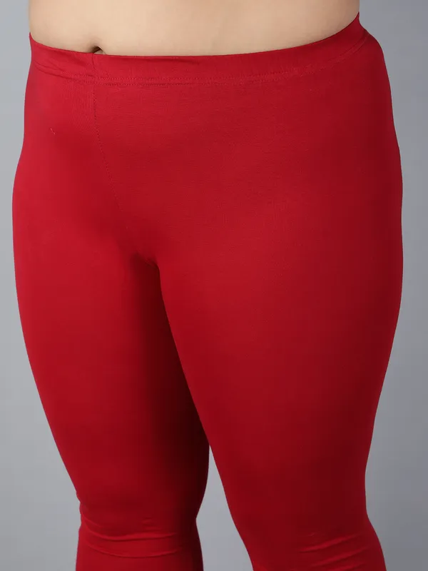 Maroon_Solid_Plus_Size_Ankle_Length_Ethnic_Wear_Legging_For_Women