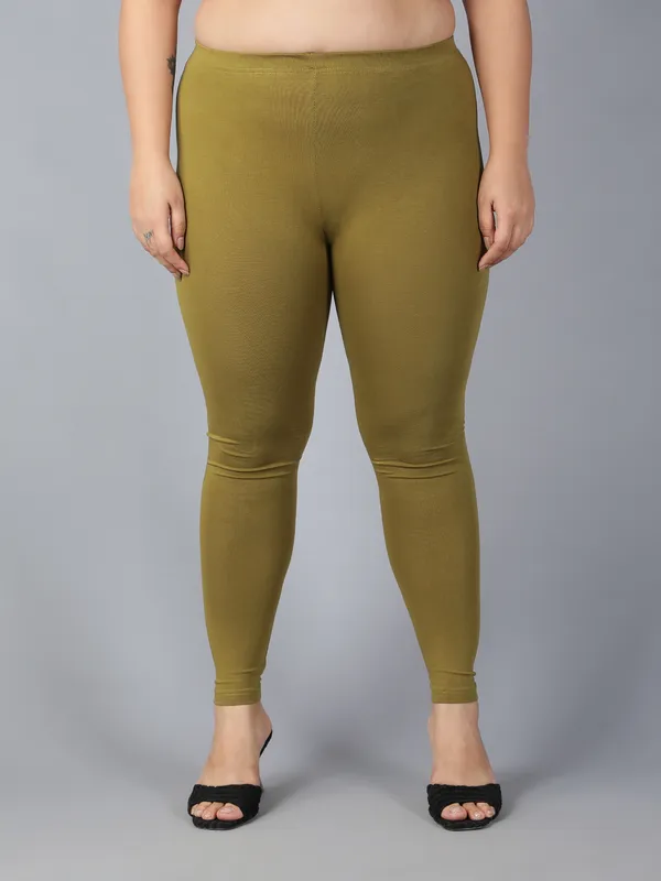 Dark_Green_Solid_Plus_Size_Ankle_Length_Ethnic_Wear_Legging_For_Women