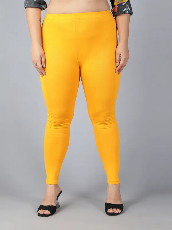 Mustard_Solid_Plus_Size_Ankle_Length_Ethnic_Wear_Legging_For_Women