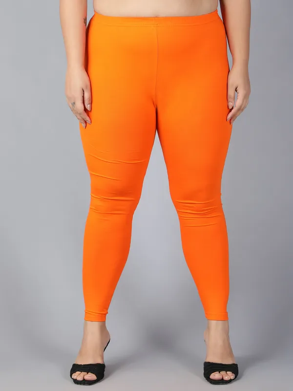 Orange_Solid_Plus_Size_Ankle_Length_Ethnic_Wear_Legging_For_Women