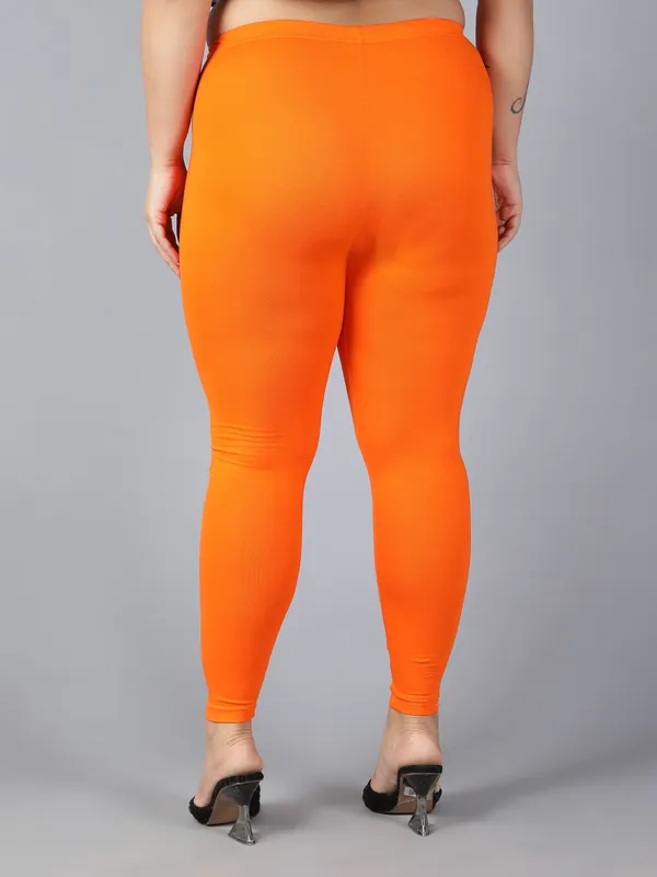 Orange_Solid_Plus_Size_Ankle_Length_Ethnic_Wear_Legging_For_Women