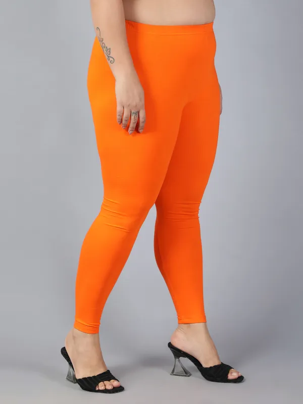 Orange_Solid_Plus_Size_Ankle_Length_Ethnic_Wear_Legging_For_Women