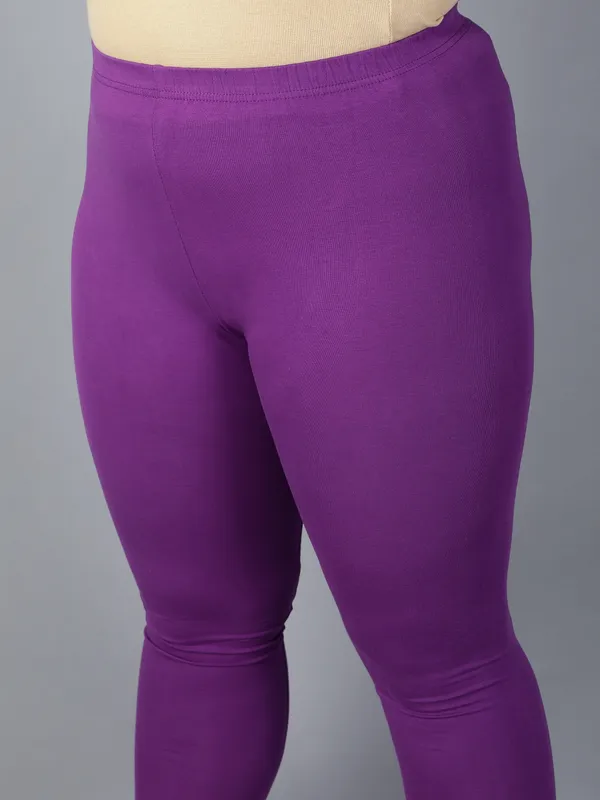 Purple_Solid_Plus_Size_Ankle_Length_Ethnic_Wear_Legging_For_Women
