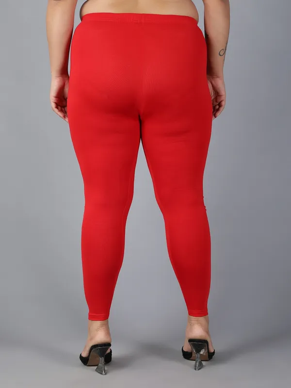 Red_Solid_Plus_Size_Ankle_Length_Ethnic_Wear_Legging_For_Women
