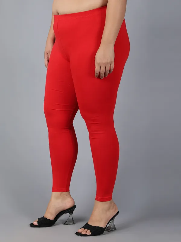 Red_Solid_Plus_Size_Ankle_Length_Ethnic_Wear_Legging_For_Women