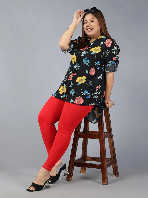 Red_Solid_Plus_Size_Ankle_Length_Ethnic_Wear_Legging_For_Women