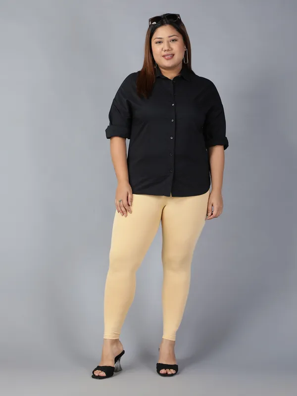 Skin_Solid_Plus_Size_Ankle_Length_Ethnic_Wear_Legging_For_Women
