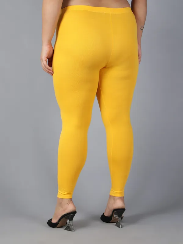 Yellow_Solid_Plus_Size_Ankle_Length_Ethnic_Wear_Legging_For_Women