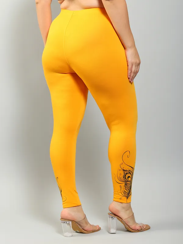 Yellow_Bottom_Printed_Plus_Size_Ankle_Length_Ethnic_Wear_Legging_For_Women