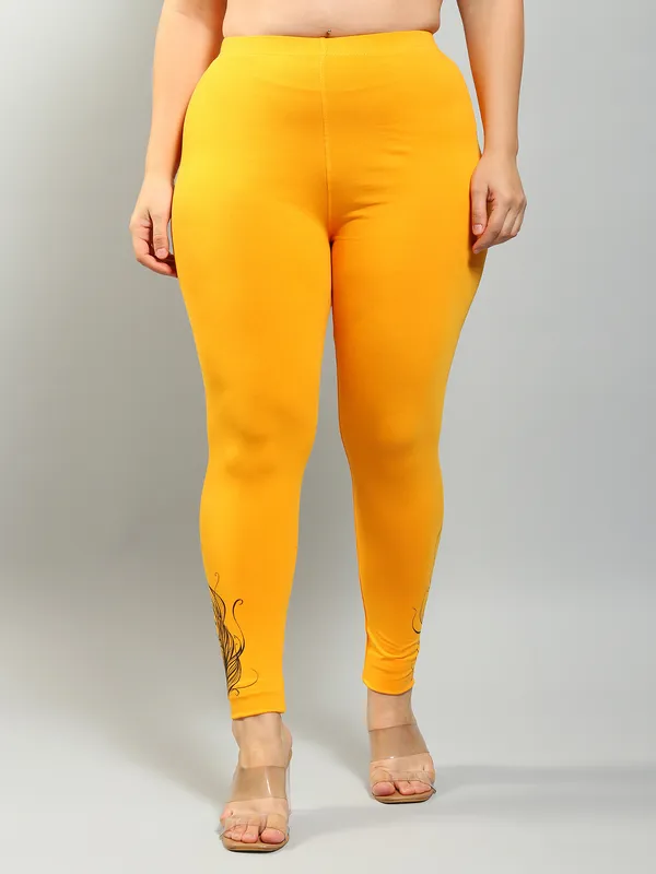 Yellow_Bottom_Printed_Plus_Size_Ankle_Length_Ethnic_Wear_Legging_For_Women
