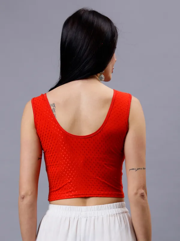 Red_Plus_Size_Sleeveless_Blouse_For_Women