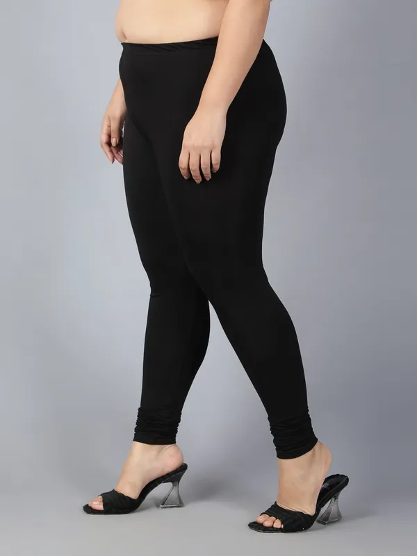 Black_Solid_Plus_Size_Churidar_Ethnic_Wear_Legging_For_Women