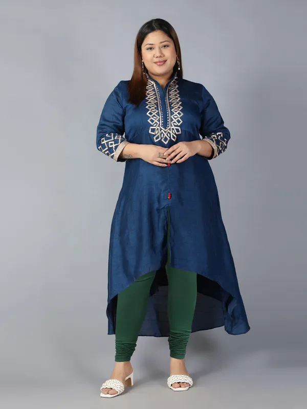 Dark_Green_Solid_Plus_Size_Churidar_Ethnic_Wear_Legging_For_Women