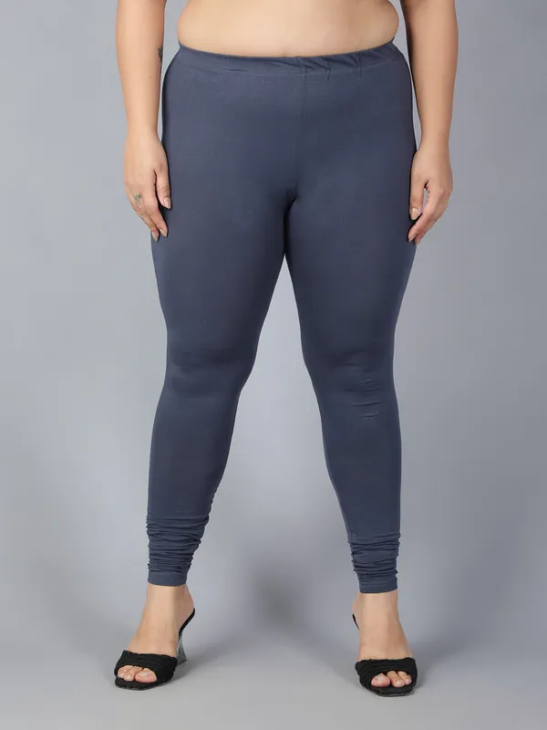 Grey_Solid_Plus_Size_Churidar_Ethnic_Wear_Legging_For_Women