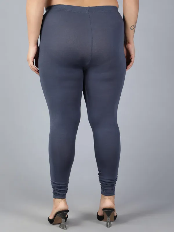 Grey_Solid_Plus_Size_Churidar_Ethnic_Wear_Legging_For_Women