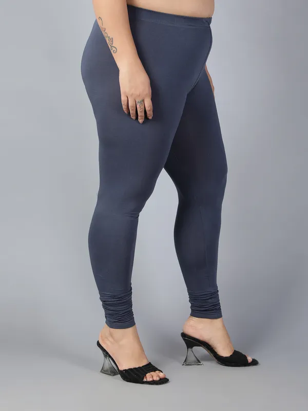 Grey_Solid_Plus_Size_Churidar_Ethnic_Wear_Legging_For_Women