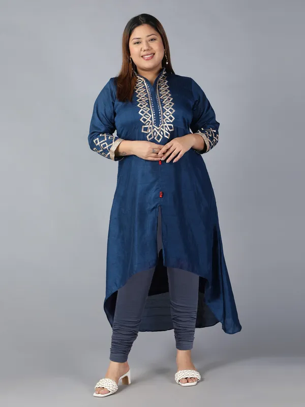 Grey_Solid_Plus_Size_Churidar_Ethnic_Wear_Legging_For_Women