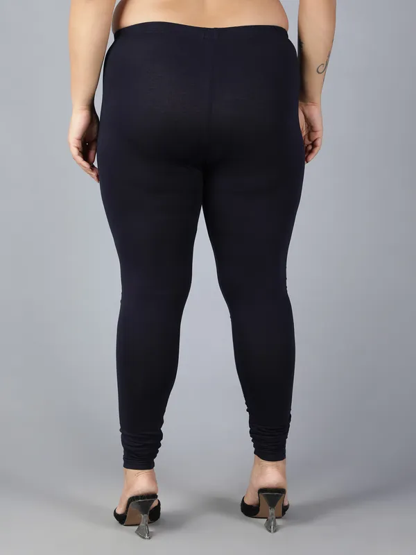 Navy_Blue_Solid_Plus_Size_Churidar_Ethnic_Wear_Legging_For_Women