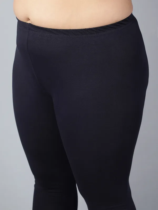 Navy_Blue_Solid_Plus_Size_Churidar_Ethnic_Wear_Legging_For_Women