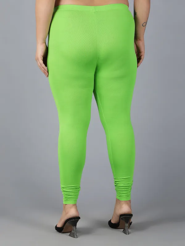 Light_Green_Solid_Plus_Size_Churidar_Ethnic_Wear_Legging_For_Women