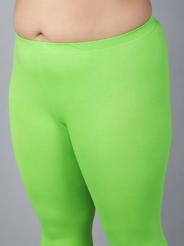 Light_Green_Solid_Plus_Size_Churidar_Ethnic_Wear_Legging_For_Women