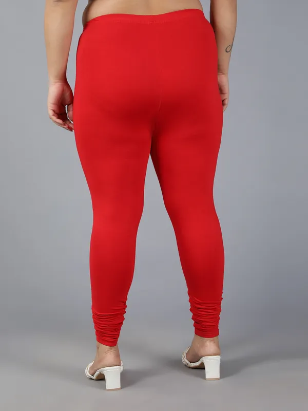 Red_Solid_Plus_Size_Churidar_Ethnic_Wear_Legging_For_Women