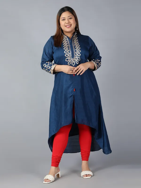 Red_Solid_Plus_Size_Churidar_Ethnic_Wear_Legging_For_Women