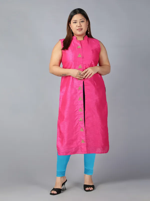 Light_Blue_Solid_Plus_Size_Churidar_Ethnic_Wear_Legging_For_Women