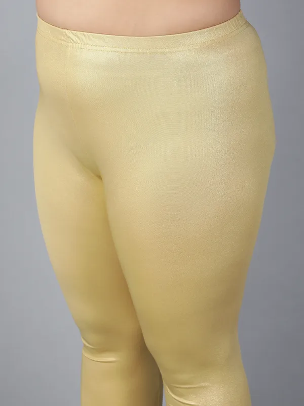Gold_Solid_Plus_Size_Churidar_Ethnic_Wear_Legging_For_Women