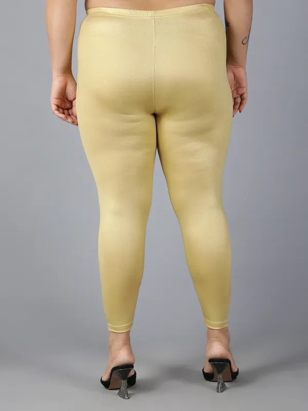 Gold_Solid_Plus_Size_Ankle_Length_Ethnic_Wear_Legging_For_Women