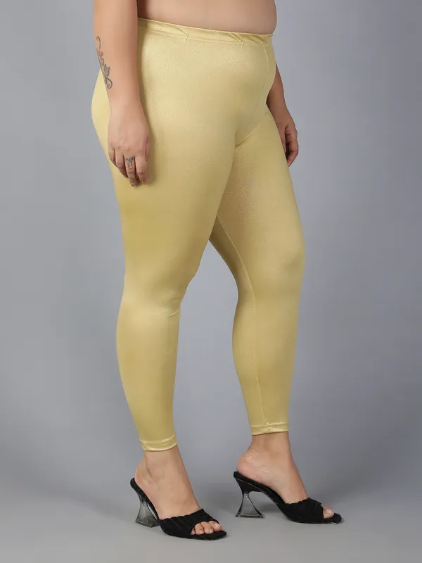 Gold_Solid_Plus_Size_Ankle_Length_Ethnic_Wear_Legging_For_Women