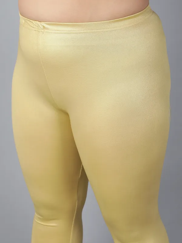 Gold_Solid_Plus_Size_Ankle_Length_Ethnic_Wear_Legging_For_Women
