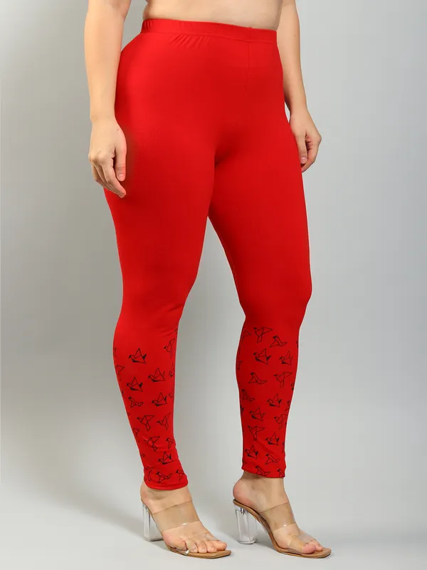 Red_Solid_Plus_Size_Ankle_Length_Ethnic_Wear_Legging_For_Women