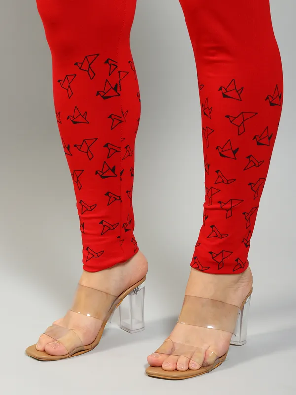Red_Solid_Plus_Size_Ankle_Length_Ethnic_Wear_Legging_For_Women