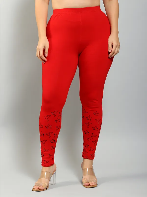 Red_Solid_Plus_Size_Ankle_Length_Ethnic_Wear_Legging_For_Women