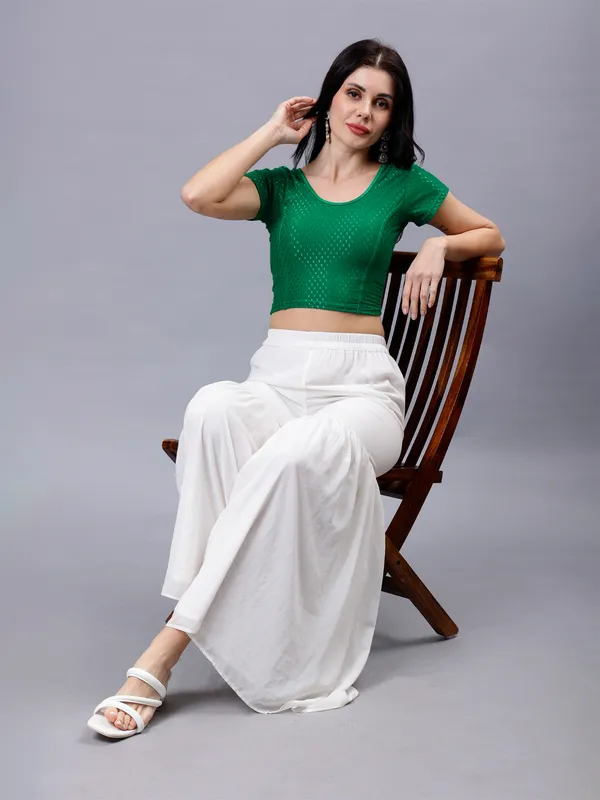 Dark_Green_Plus_Size_Short_Sleeve_Blouse_For_Women