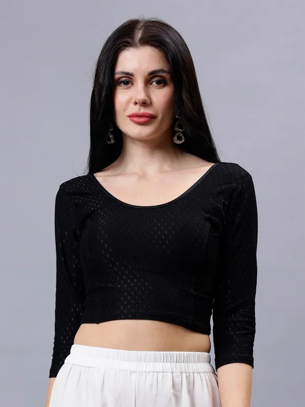Black_Plus_Size_Full_Sleeve_Blouse_For_Women