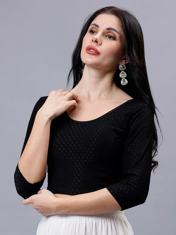 Black_Plus_Size_Full_Sleeve_Blouse_For_Women