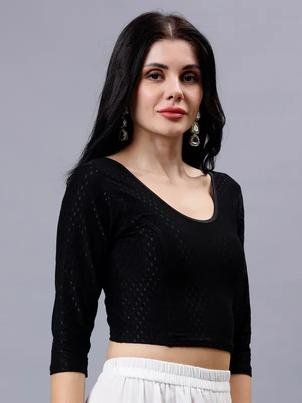 Black_Plus_Size_Full_Sleeve_Blouse_For_Women