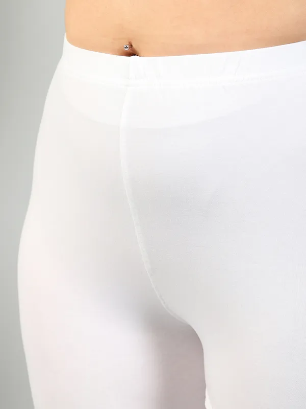 White_Solid_Plus_Size_Ankle_Length_Ethnic_Wear_Legging_For_Women