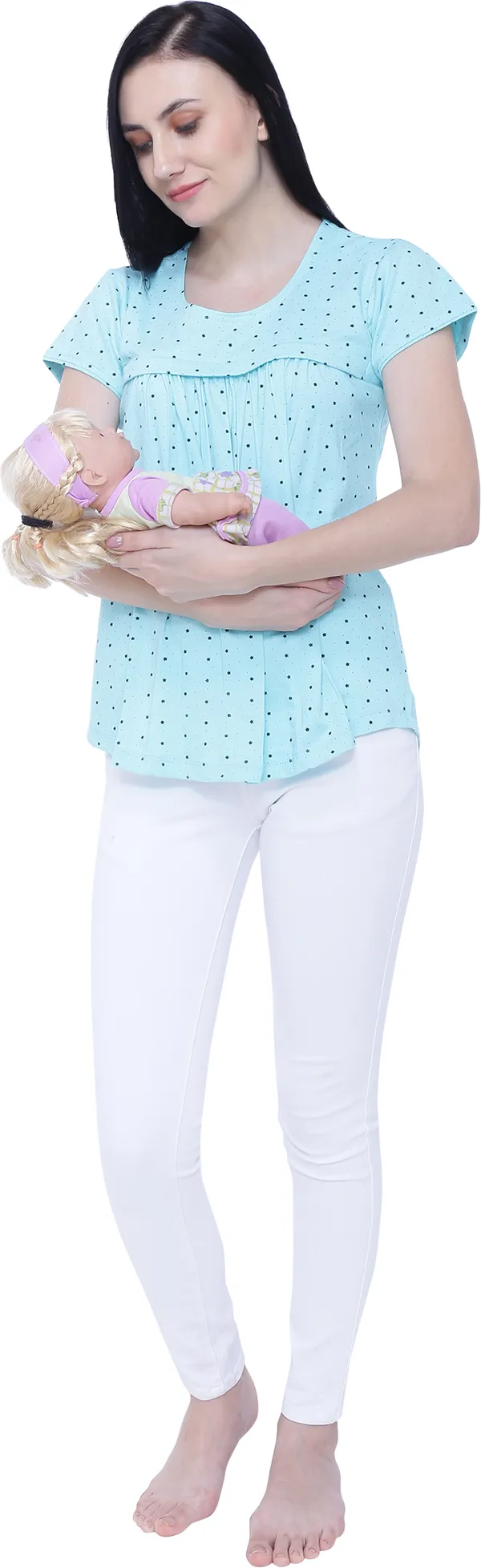 Light_Blue_Cotton_Casual_Printed_Top_For_Women