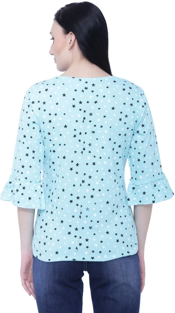 Blue_Cotton_Casual_Printed_Top_For_Women