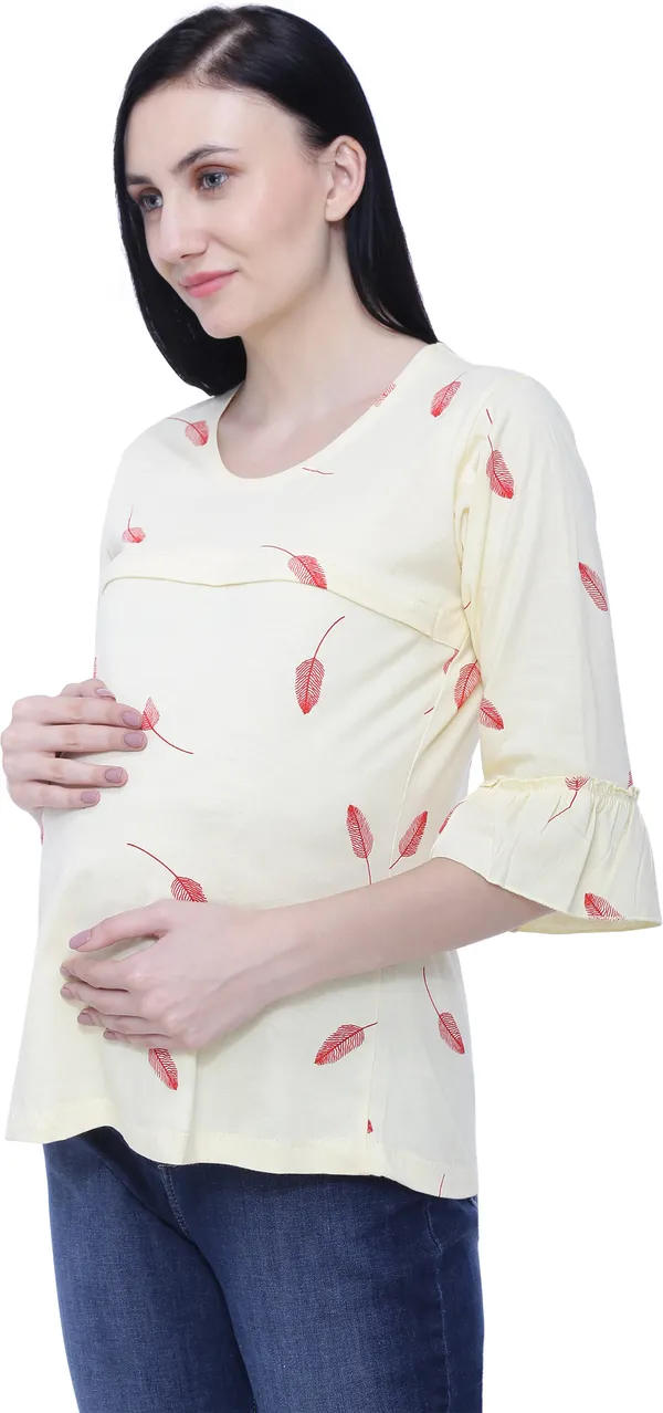 Cream_Cotton_Casual_Printed_Top_For_Women