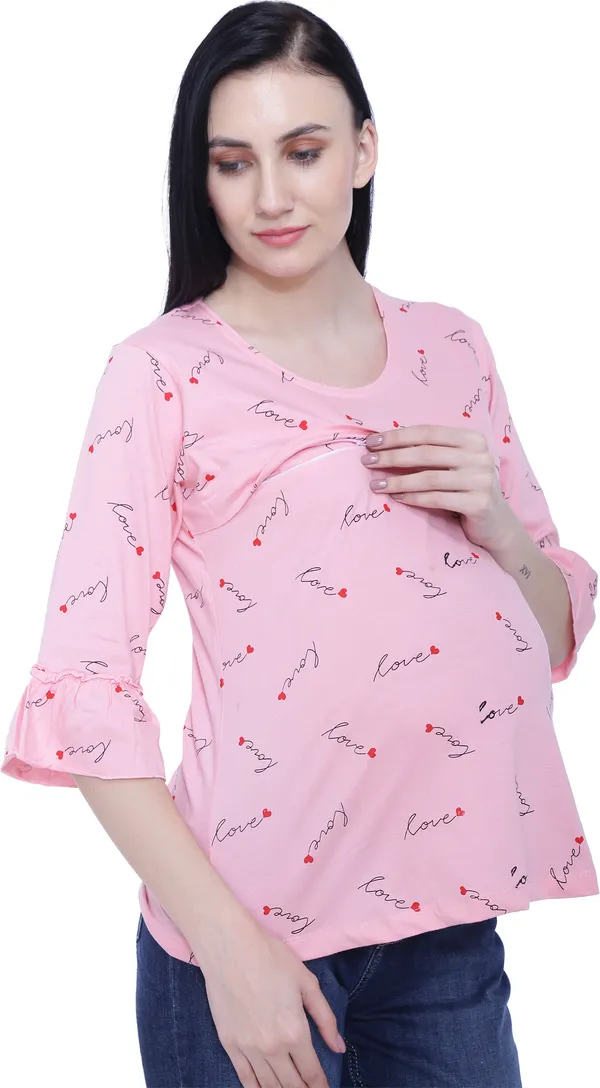 Pink_Cotton_Casual_Printed_Top_For_Women