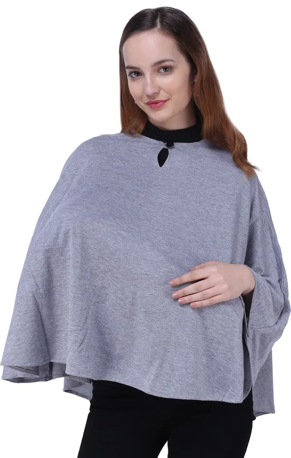 Grey_Plain_100%_Natural_Bio-Wash_Ultrasoft_Cotton_Breastfeeding_Cover_For_Mother_And_Nursing