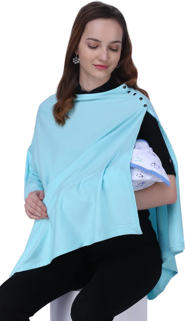 Blue_Plain_100%_Natural_Bio-Wash_Ultrasoft_Cotton_Breastfeeding_Cover_For_Mother_And_Nursing